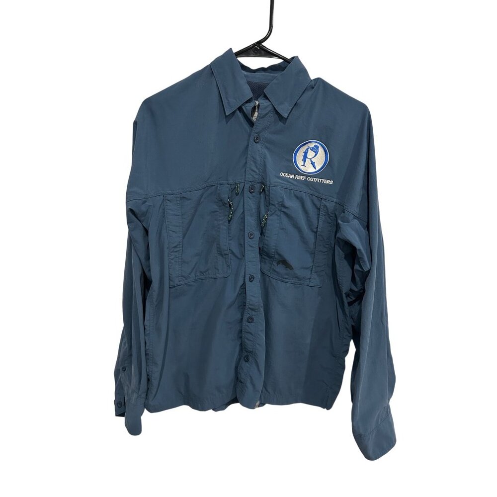 Simms Shirt Blue 100% Nylon Fishing Size S Ocean Reef Gorpcore Utility Techwear